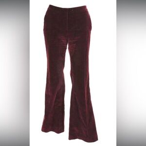 Theory Burgundy Velvet Bootcut Pants Size 4 | Stretch Designer Trousers
